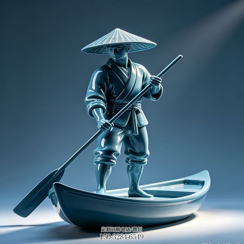城市船夫雕塑-花园小品优选-广场形象-船夫雕塑底座