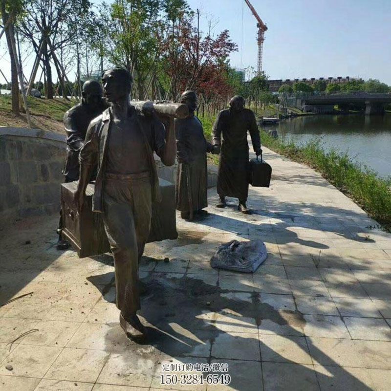 美陈雕塑批发-彩色种类-文化渔民雕塑