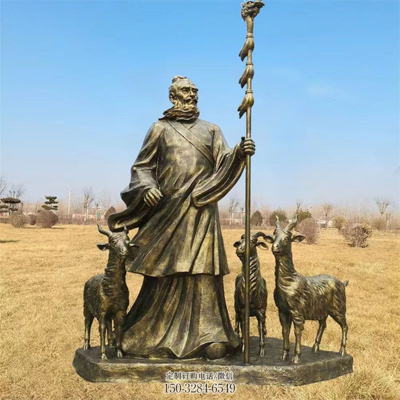 景区雕塑制作-立体景观-金属抽象渔民雕塑
