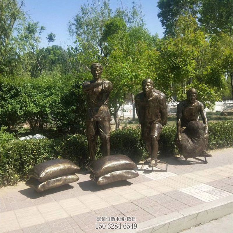 街景小品生产商-抽象设计-锻钢装卸工雕塑